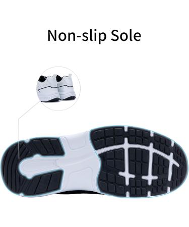 Mens Walking Shoes Wide Running Sneakers with Arch Support - Lightweight Diabetic Athletic Tennis Shoes - Size 11.5 White/Black - Buy Online on GoSupps.com