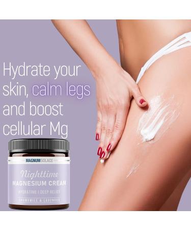 Chamomile Lavender Magnesium Lotion for Nighttime Relaxation - Topical Magnesium Cream for Legs, Arms, and Chest - Safe for Kids - 4 Fl Oz - Buy Online on GoSupps.com