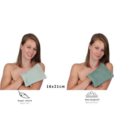 Buy Betz 10-Piece Premium Cotton Wash Gloves Set - 100% Cotton 16x21 cm Hay Green & Fir Green - International Shipping Available - Buy Online on GoSupps.com