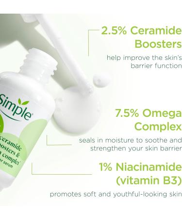 Simple 10% Ceramide Boosters & Omega Complex* Facial Serum Skin Care Product Suitable For All Skin Types For Restored and Nourished Skin 30 ml - Buy Online on GoSupps.com