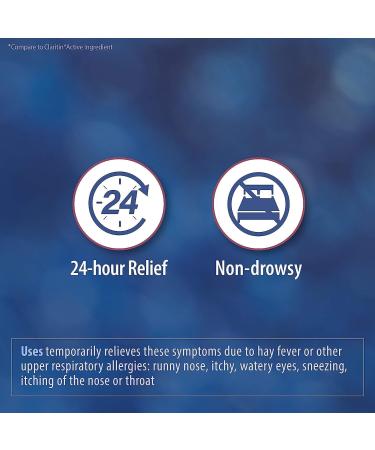 HealthA2Z Allergy Relief | Loratadine 10mg | Antihistamine | Relief from Itchy Throat Sneezing Runny Noses | 24-Hours Allergy Medicine | 10 Tablets (Pack of 24) | 240 Tablets Total | Value Pack - Buy Online on GoSupps.com