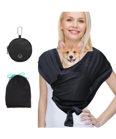 Dog Carriers For Small Dogs Hands Free Dog Sling Front Facing Puppy Carrier puppy sling cat carrier bagDouble Shoulder Strap Design Freeing Hands and Reducing Back Pain with Dog Training Bag (black M) M black