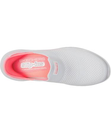 Skechers Women's GO Walk 7 - White Fabric with Neon Pink Trim - Size 39.5 EU - International Shipping Available - Buy Online on GoSupps.com
