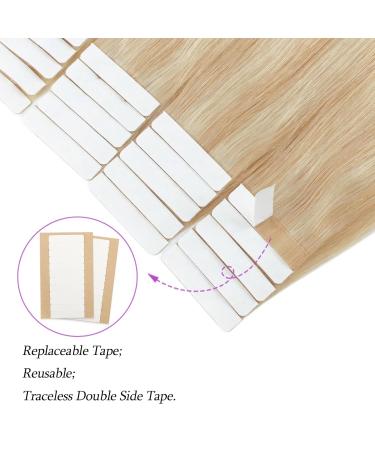 Shop Premium 50g 20pcs Beauty Hair Tape Extensions - Remy Human Hair Dirty Blonde & Platinum Beach Blonde (P18-613) International Shipping Available - Buy Online on GoSupps.com
