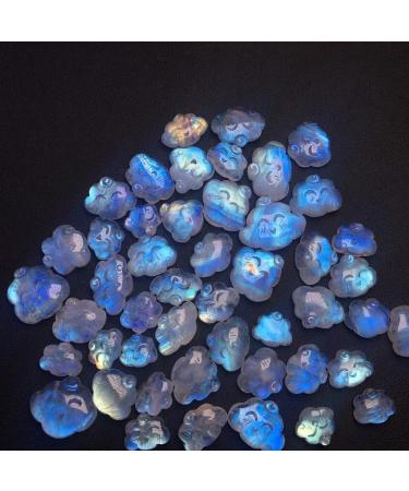 Stone Natural Blue Moonstone Sculpture Wing and Mermaid Jewelry Crystal Gift Yellow Blue Light Gemstone Jewelry Decoration Balance Gemstone Decoration ERTEYIN (Color : Cloud)