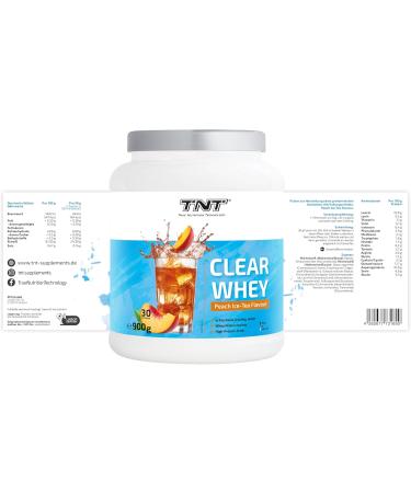TNT Clear Whey Peach Ice Tea 900g - High Protein Isolate Shake with BCAAs | Refreshing Peach Iced Tea Flavor for Fitness & Wellness - Buy Online on GoSupps.com