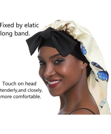 Sengterm Long Satin Hair Hood - Adjustable Silky Sleeping Hat for Women | XL Butterfly Design for Long Curls - Buy Online on GoSupps.com