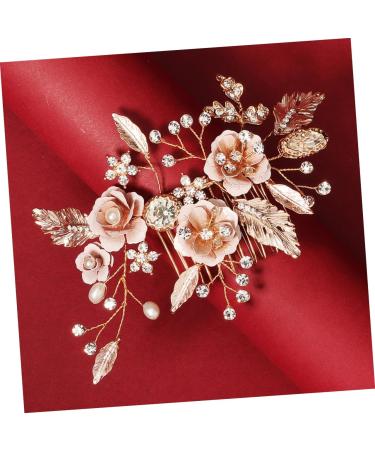 FOYTOKI Flower Leaf Comb Flower Bridal Hair Comb Rhinestone Bridal Hair Comb Bridal Hair Accessories Wedding Hair Comb Crystal Bridal Hair Comb Bride Headgear The Flowers Alloy Rhinestone - Buy Online on GoSupps.com