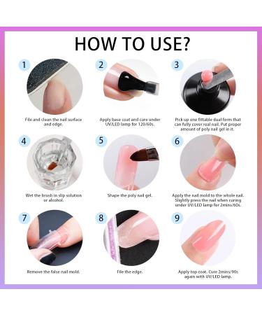 Wakaniya Poly Gel Starter Set - 8 Pink Colors | Fast Nail Extension Gel for Beginners | 120ml Temperature Change Formula - Buy Online on GoSupps.com