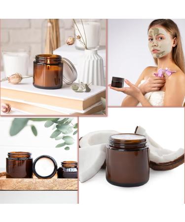 Tokincen 12-Pack Amber Glass Cream Cans - 15ml & 20ml Refillable Containers with Lids | Brown Glass Storage - Buy Online on GoSupps.com