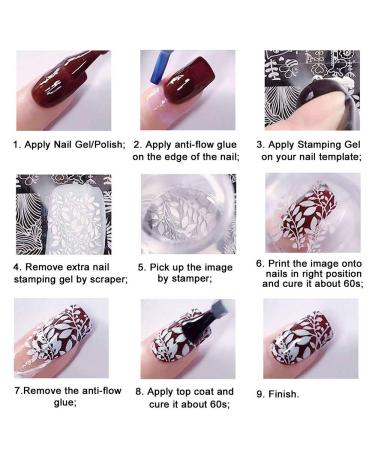 8 Pcs Nail Stamper Kit with Templates - Lace, Animal, Flower, Constellation Designs - Buy Online on GoSupps.com