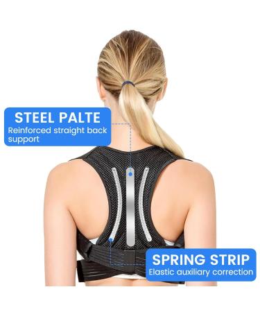 Adjustable Back Posture Corrector Brace Support Belt Back Band Invisible Spine Lumbar Shoulder Posture Correction For Women Men Black XL - Buy Online on GoSupps.com