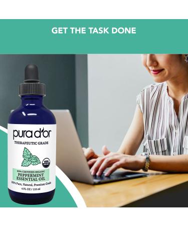 PURA D'OR (4oz) Lemon & Peppermint 100% Pure Therapeutic Grade Essential Oils Bundle for Aromatherapy Skin Care Energy Focus Breathing - Buy Online on GoSupps.com