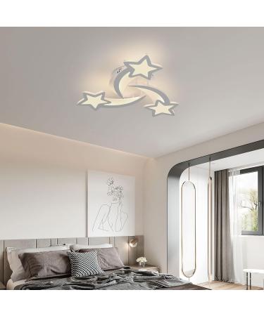 Comely Dimmable LED Ceiling Lamp with Remote Control | Modern 30W Star Design | White Starry Sky Light for Children's Room Bedroom & Dining Room | 3000K-6500K - Buy Online on GoSupps.com