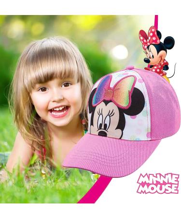Disney Minnie Mouse Toddler Girls Pink Baseball Cap | Ages 2-4 | Adjustable Velcro Closure - Pink/White - Buy Online on GoSupps.com