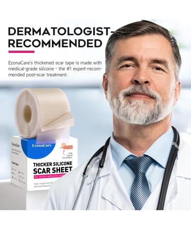 Thicker Silicone Scar Sheets - Medical Grade Scar Tape for Surgical Scars Keloids and Burns | Effective & Strong Adhesion (1.6 x 118 - Buy Online on GoSupps.com