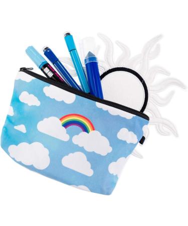 PREMYO Small Cosmetic Bag - Stylish Makeup & Pencil Case for Women - Rainbow Design - Buy Online on GoSupps.com