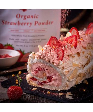 Organic Freeze Dried Strawberry Powder (4 oz) - Vegan Superfood for Baking, Smoothies, and Keto/Paleo Diets - Buy Online on GoSupps.com