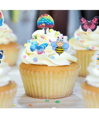 72-Piece Edible Butterflies & Bee Cupcake Toppers - Forest & Tree Decorations for Cakes Birthdays & Weddings | International Shipping - Buy Online on GoSupps.com