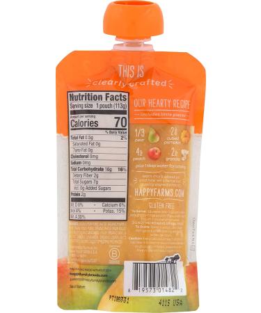Happy Family Organics Stage 2 Baby Food - Pears, Pumpkin, Peaches & Granola (4 oz) - 6+ Months - Buy Online on GoSupps.com