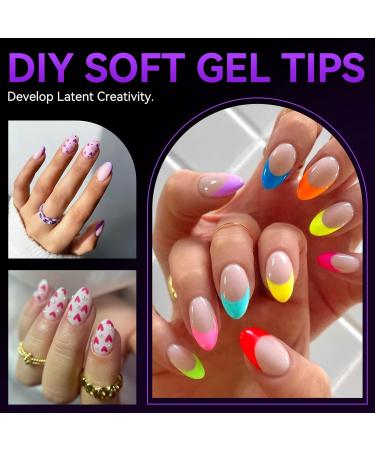 Buy Gelike EC Extra Short Almond Nail Tips - 240 PMMA Resin Artificial Nail Tips for Wide Nail Beds | XXS Soft Complete Cover 18 Sizes Available - Buy Online on GoSupps.com