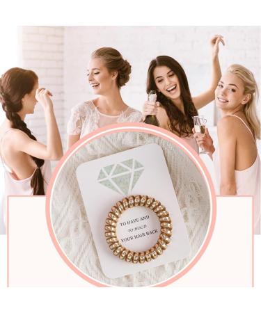 Bridesmaid Hair Ties Set of 10 - Champagne Scrunchies for Bachelorette Party & Wedding Decorations - Buy Online on GoSupps.com