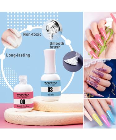 2 in 1 Dip Powder Base Top Coat with Activator Dip Powder Liquids Set for Dipping Powder Starter Kit Dry Fast Easy to Apply and No UV LED Needed (2x15ml) - Buy Online on GoSupps.com