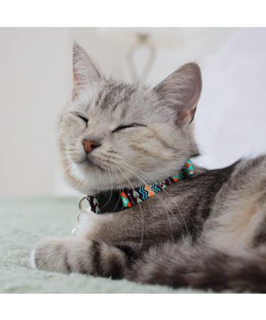 CollarDirect Cat Collar Set - Adjustable Tribal Aztec Pattern with Bell | 2-Piece Safety Collar for Cats & Kittens - Buy Online on GoSupps.com