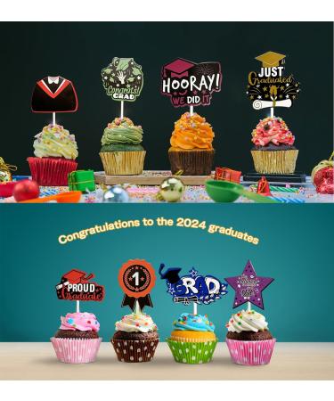 24PCS Class of 2024 Graduation Cupcake Toppers Party Decorations 2024 Congrats Grad Graduation Cupcake Toppers 2024 Graduation Decorations(Red) - Buy Online on GoSupps.com