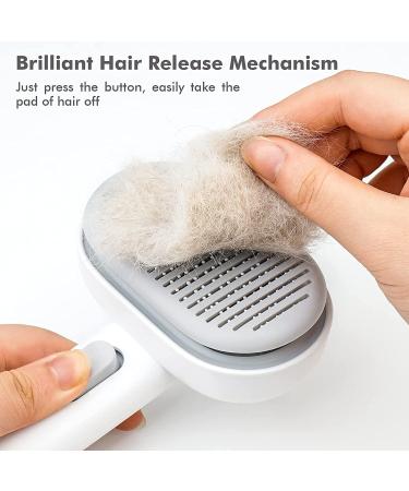 Aumuca Cat Grooming Brush for Shedding - Long/Short Haired Indoor Cats - Removes Mats, Tangles, Loose Fur - White - Buy Online on GoSupps.com