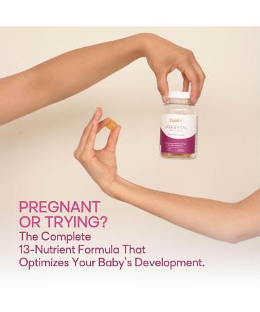 GoldN Prenatal DHA and Folate Premium Gummies | Omega-3 DHA 600 mcg Folic Acid 200 mcg Iodine & 13 Nutrients | Non-GMO Gluten-Free | Raspberry & Lemon Flavor | 60 Gummies (30-Day Supply) - Buy Online on GoSupps.com
