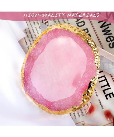 GWAWG Resin Nail Art Palette Nail Polish Palette Crystal Art Pink Gold Edge Color Mixing Tool Multifunctional for Nail Art DIY Works Display Photo Tool - Buy Online on GoSupps.com