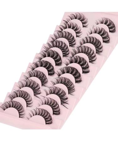 False Eyelashes Russian Strip Lashes D Curly Natural Wispy Fluffy Natural Thick Volume Reusable Handmade Fake Lashes Extension 10 Pairs (5 style mix) - Buy Online on GoSupps.com