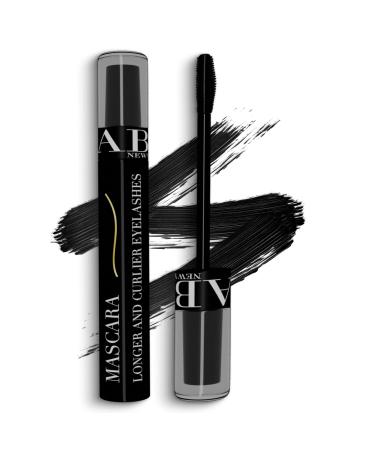 LABX NEW YORK Mascara - Volumizing Mascara for Longer  Curlier Lashes  100% No Panda Effect - Voluminous Mascara with Flexible Brush  Travel Size Mascara  Waterproof Lengthening Mascara - Carbon Black