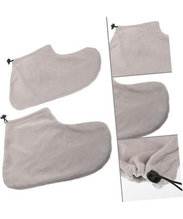 Beavorty Warm Foot Covers for Growth Therapy - Paraffin Bath Care 2 Pairs of Cotton Spa Shoes Gray 28x20cm - Foot Protection & Comfort - Buy Online on GoSupps.com