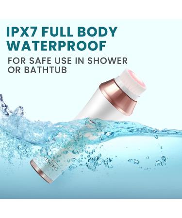 Rechargeable Waterproof Facial Cleansing Brush for All Skin Types | Exfoliating Spin Face Brush Cleanser with 7 Brushes - Buy Online on GoSupps.com