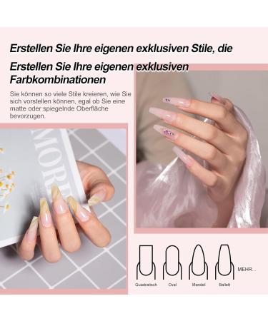 Mogray Poly Nails Gel Starter Set - 60ml Jelly Nude Apricot Pink | DIY Nail Design Extension Kit - Buy Online on GoSupps.com