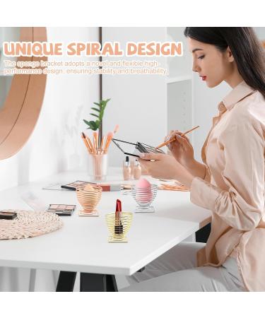 Caili 3-Color Make-Up Sponge Holder | Cosmetics Puff Display Stand for Storage & Drying (Gold Silver Red Gold) - Buy Online on GoSupps.com