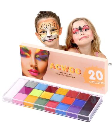 Acwoo Face Painting Set - 20 Color Makeup Palette for Kids | Perfect for Halloween Christmas & Carnival Body Paint - Buy Online on GoSupps.com