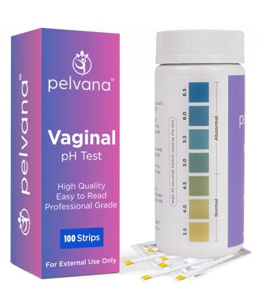 Pelvana Vaginal pH Balance Test Strips for Women 100 Strips - Vaginal pH Test Strips to Monitor Feminine Health & Prevent Infections 100 Count (Pack of 1)