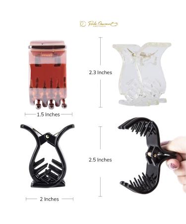 RC Roche 6-Piece Super Supreme Hair Clips Set - Medium Transparent Brown & Black - International Shipping Available - Buy Online on GoSupps.com