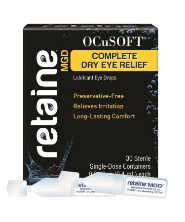 OCuSOFT Retaine MGD Complete Dry Eye Relief Lubricant Eye Drops Single-Dose Containers, 30 ea - 2pc