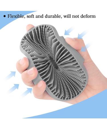 Silicone Exfoliating Body Scrubber - Shower and Back Brush for Men and Women - Gentle on Sensitive Skin - Grey - Buy Online on GoSupps.com
