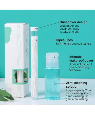 Ear Hole Cleaning Kit - 25ml Minty Fragrance Solution, 70pcs Cleaner Thread - Piercing Aftercare & Sterilization - Buy Online on GoSupps.com