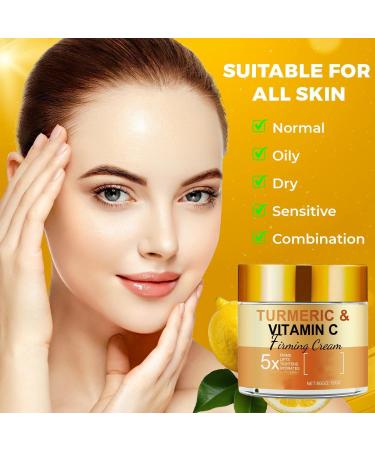 JIAOY Turmeric Vitamin C Face Cream Turmeric Facial Moisturizer for Dark Spots Wrinkles Uneven Skin Tone Antiaging Turmeric Whitening Cream Vitamin C Cream for 4 Pieces - Buy Online on GoSupps.com