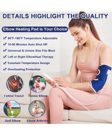 ALDIOUS Electric Heating Pad & Elbow Brace for Tendonitis Arthritis & Tennis Elbow - Adjustable Velcro Design Auto Shut Off Ideal for Men & Women - International Shipping Available - Buy Online on GoSupps.com