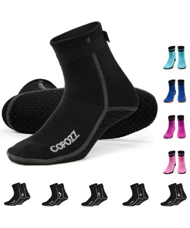 COPOZZ Diving Socks 3mm Neoprene Beach Water Socks-Anti Slip for Snorkel Swim Youth Men Women Black XX-Large