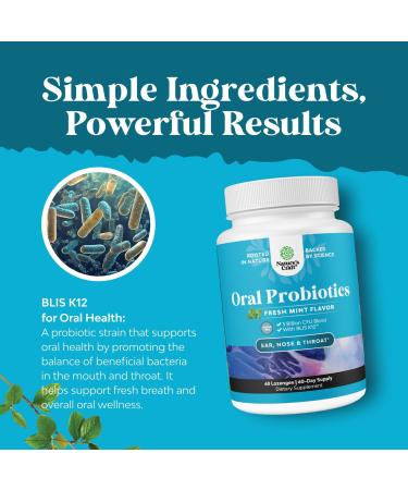 Oral Probiotics for Teeth and Gums - Minty Fresh BLIS K12 Oral Probiotics for Mouth Bad Breath Dry Mouth and Dental Health Support with 3 Billion CFU - Chewable Xylitol Lozenges Mint Flavor (60 Count) 60 Count (Pack of 1) - Buy Online on GoSupps.com