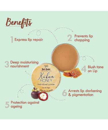 Kokum Honey Lip Butter with Ghee | Lip Lightening & Hydration | 10g - Dry & Chapped Lips Relief - Buy Online on GoSupps.com