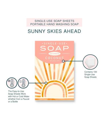 Studio Oh! Coconut Soap Sheets 100-Count - Sunny Skies - On-the-Go Hand Washing - Portable Travel Soap Sheets - Buy Online on GoSupps.com